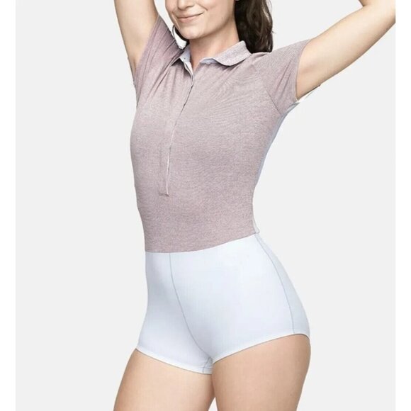 Outdoor Voices Players Polo Bodysuit Button Down Short Sleeve - Picture 1 of 10